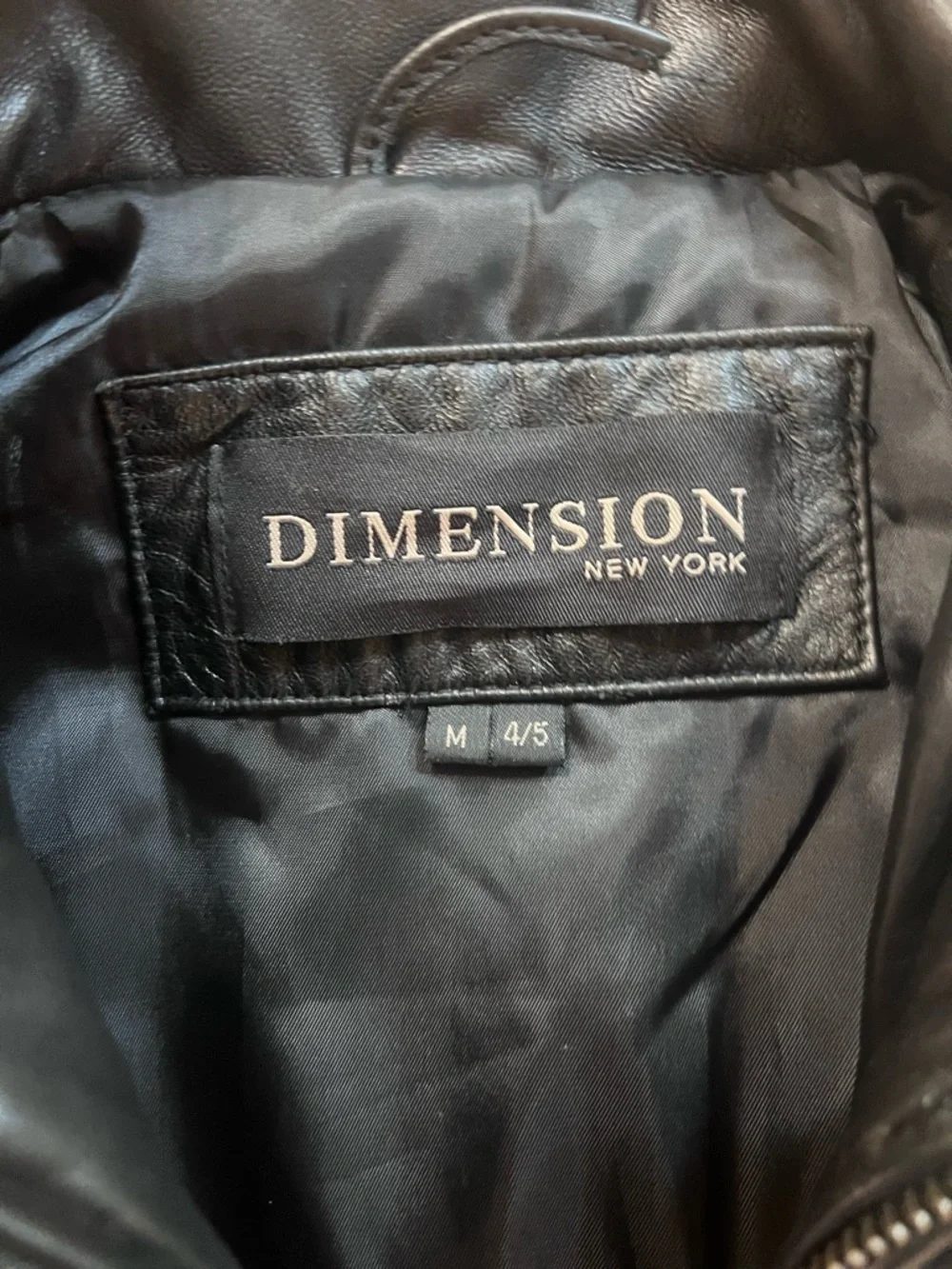 Youth Black Leather Bomber Jacket size 4/5